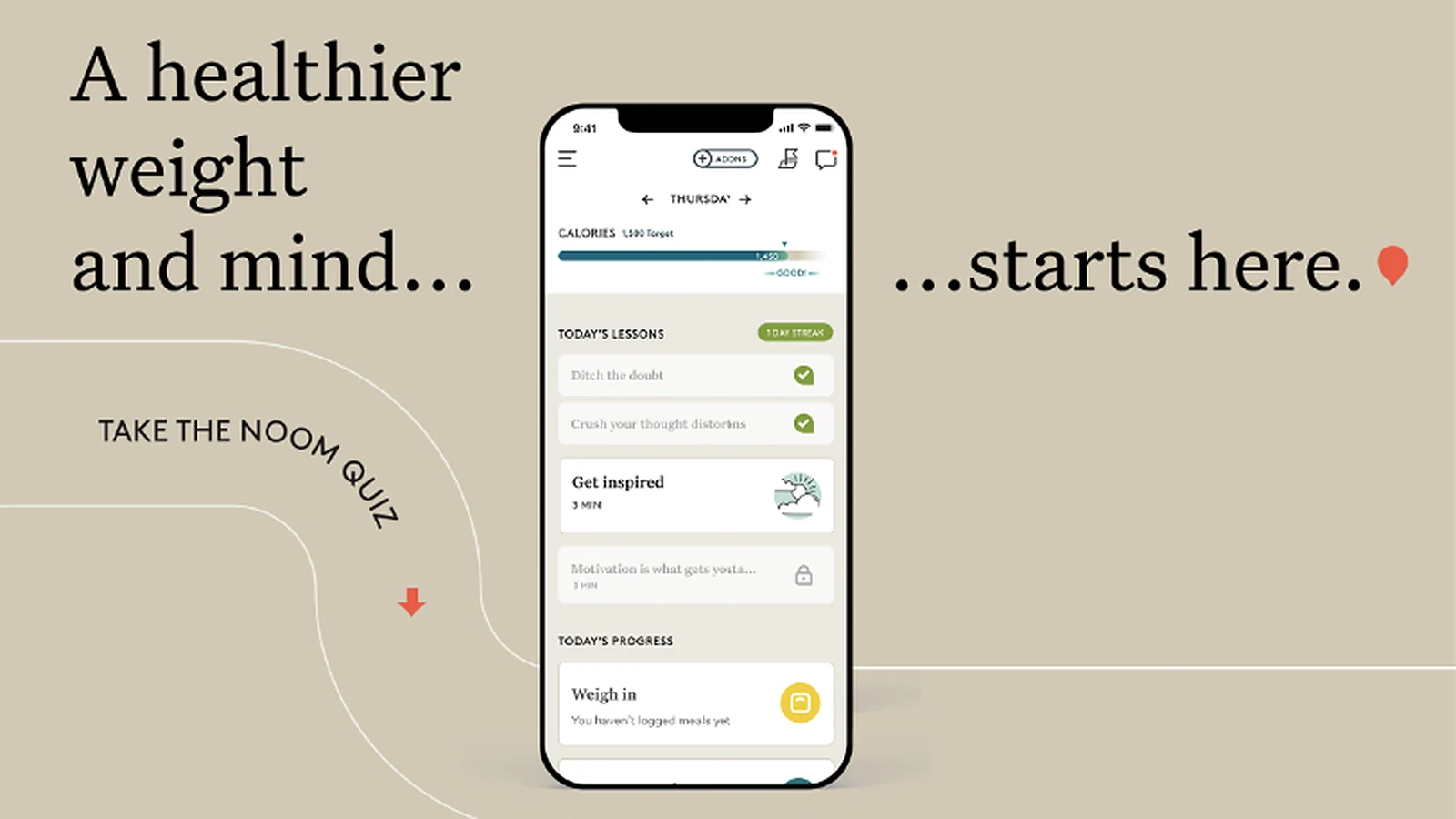 Noom — weekly paid social A/B testing system, claim-driven ad tiles