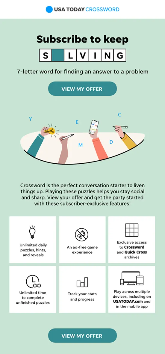 Subscribe to keep solving — First direct ask — view offer