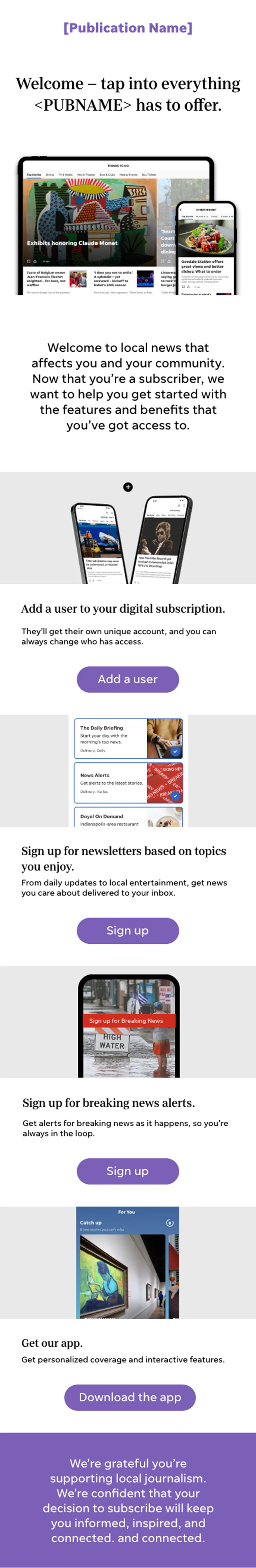 Welcome, on mobile — The same send as it lands on a phone