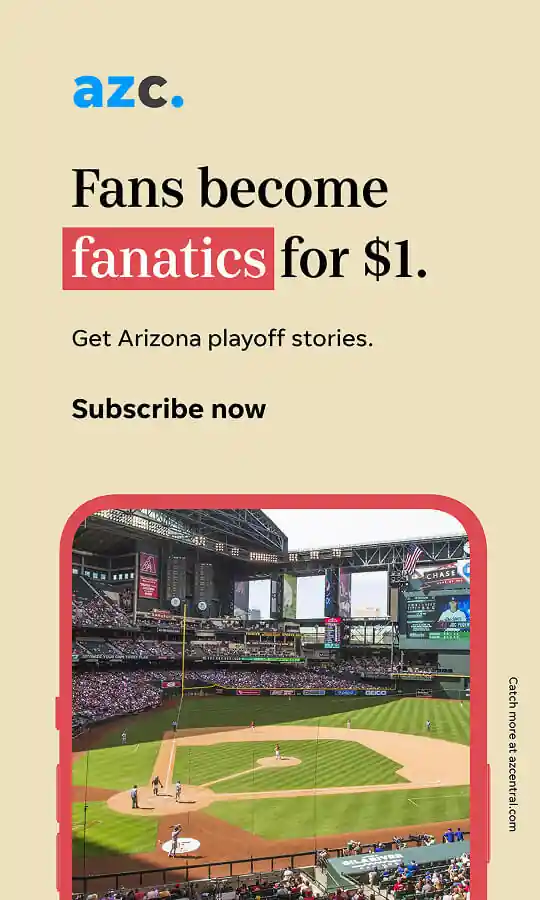 Arizona Republic creative on sand: “Fans become fanatics for $1.”